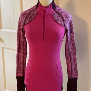 Ivivva Girls 12 pink/purple pullover 3/4 zip